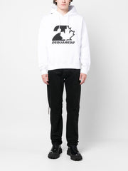 Dsquared2 Cool Fit Maple Leaf Hoodie White