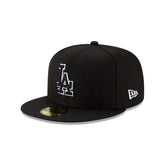 Los Angeles Dodgers Black Outline 59FIFTY Fitted Hat