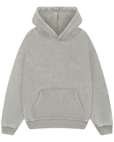 Magiri Embroidered Acid Wash Hoodie in Washed Oatmeal