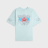 Casablanca Blades Printed Oversized Tee - Pale Blue