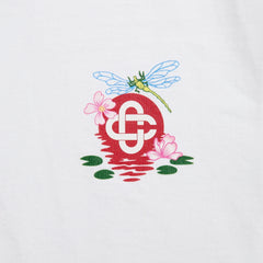 Casablanca Dragonfly Floral Printed Oversized Tee Jersey - White
