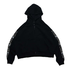 Fraternal What The Pearl Zip Up Hoodie Black