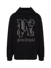 Palm Angels Monogram Statement Logo Black Hoodie
