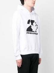 Dsquared2 Cool Fit Maple Leaf Hoodie White
