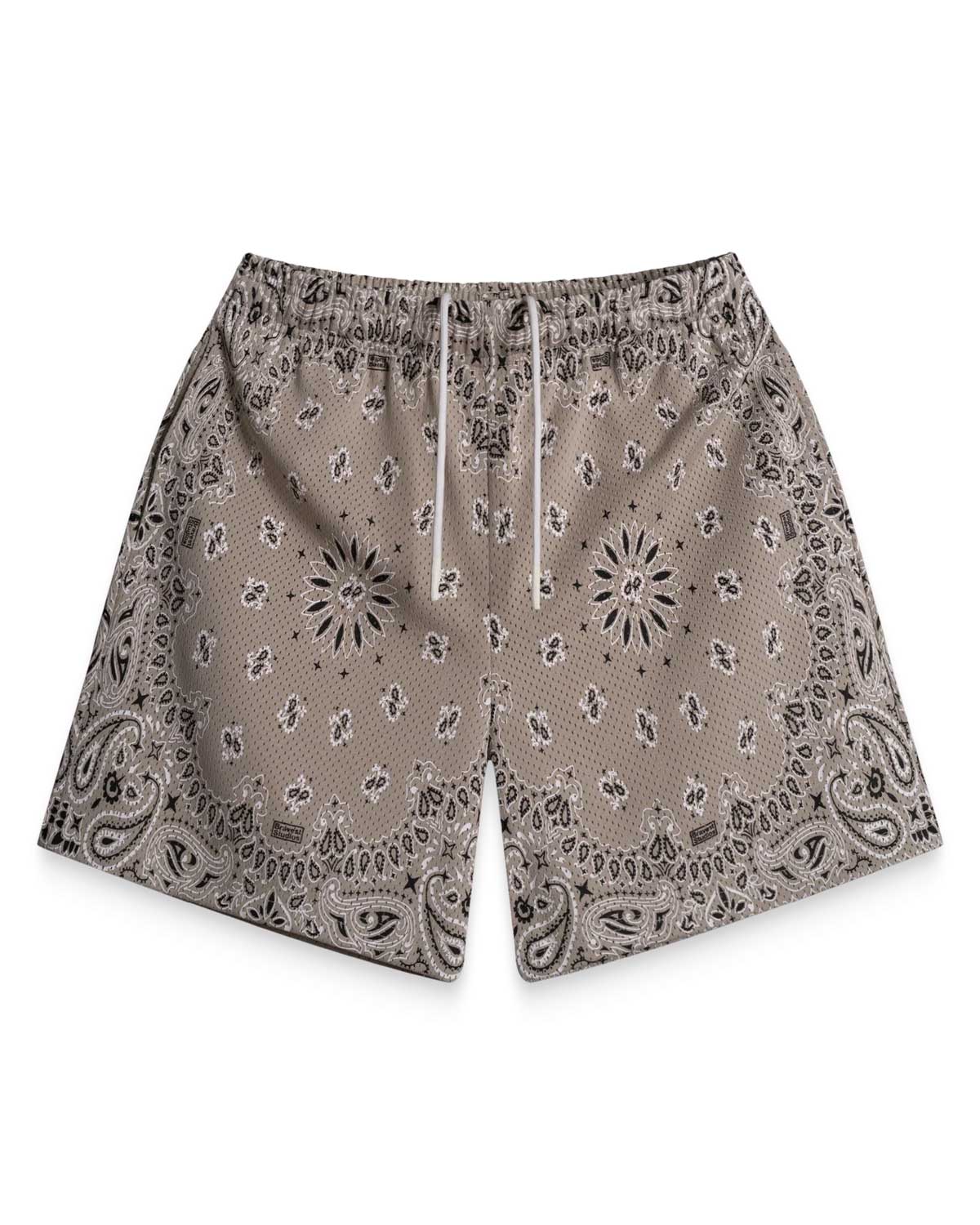 Bravest Studios Screen Printed Paisley Two Tone Shorts Khaki