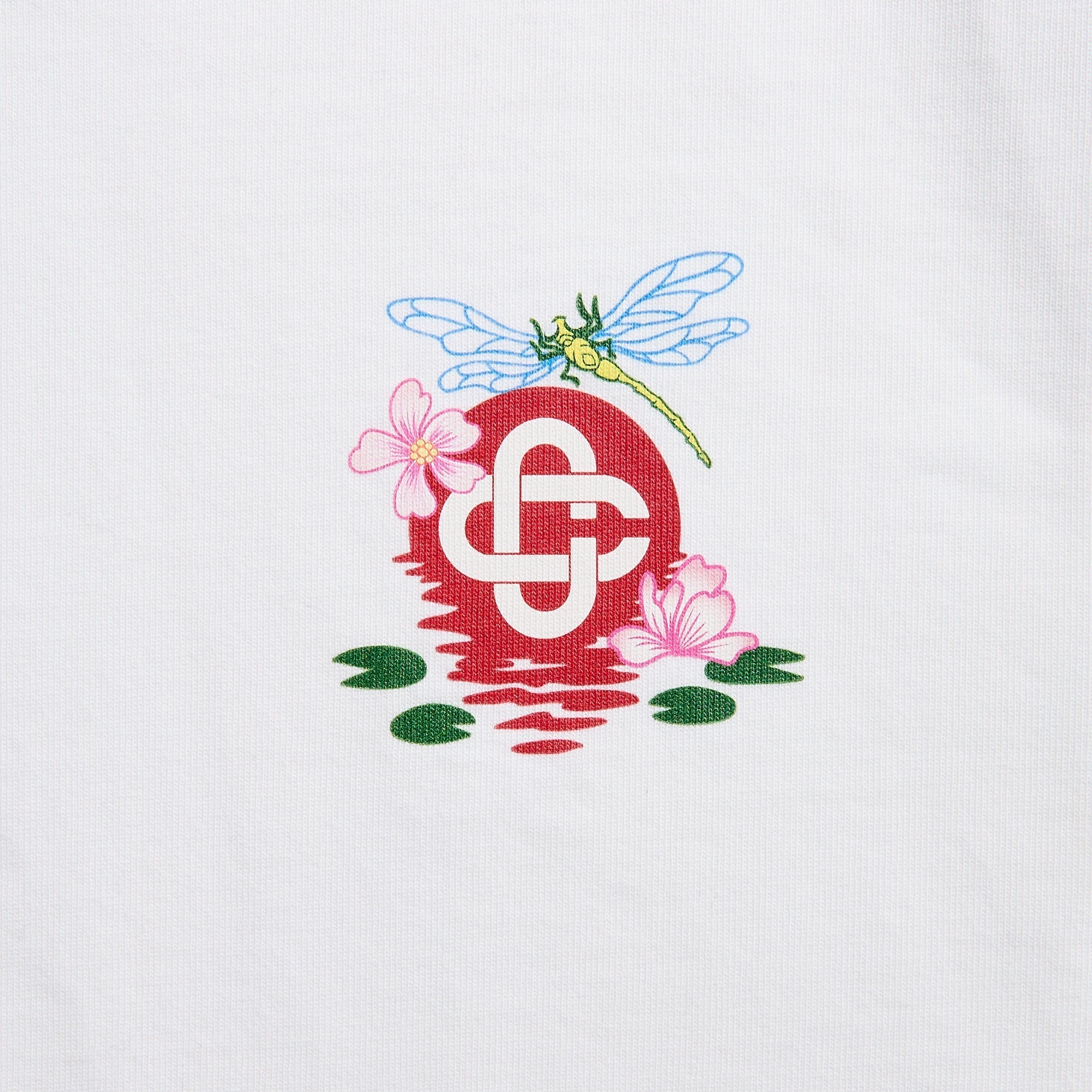 Casablanca Dragonfly Floral Printed Oversized Tee Jersey - White