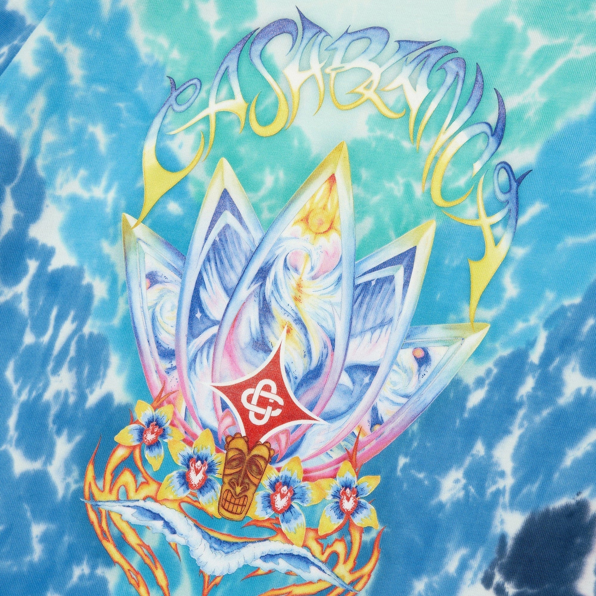 Casablanca Surf Lotus Tie-Dye Tee - Blue