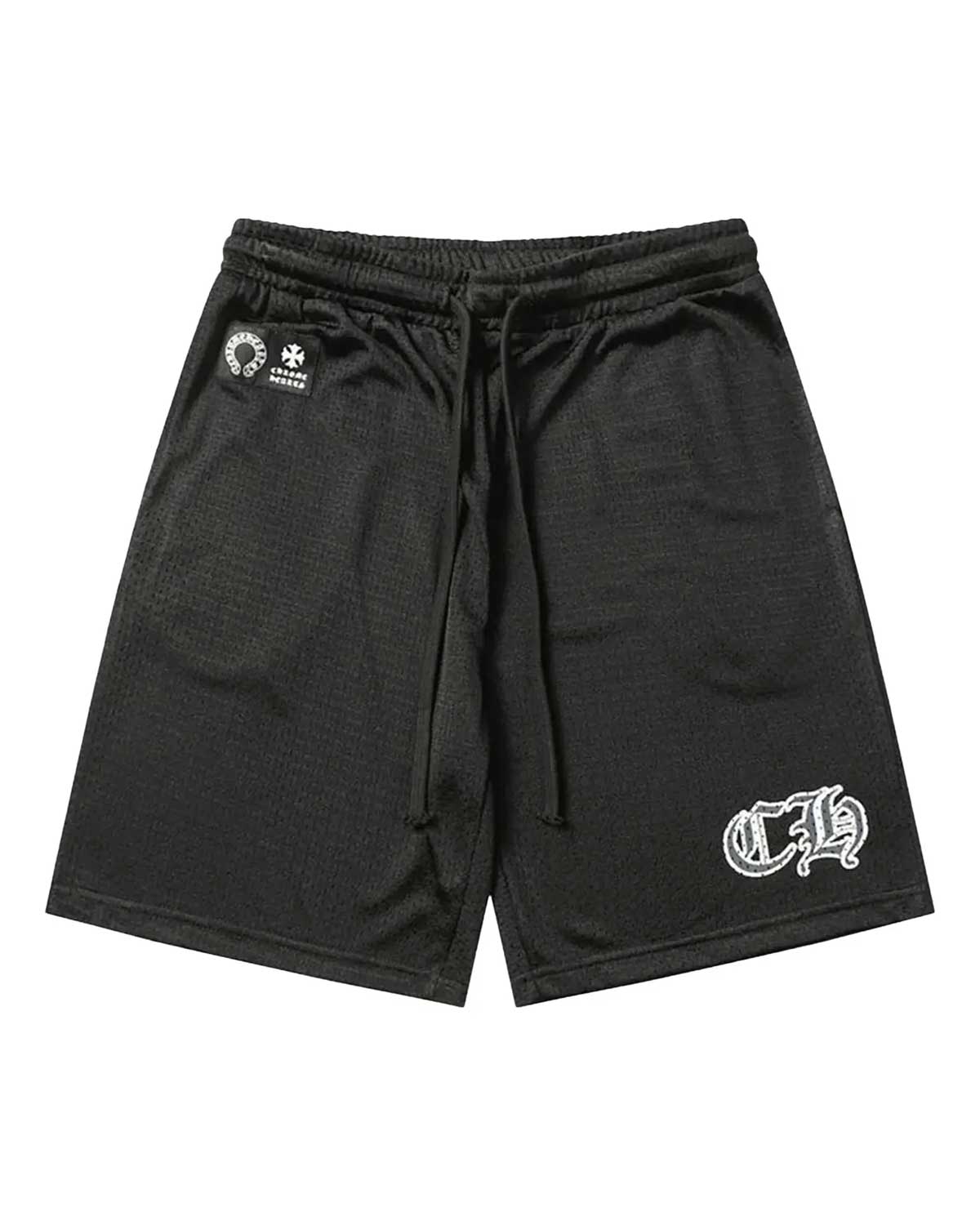 Chrome Hearts Sports Mesh Varsity Shorts Black/Silver