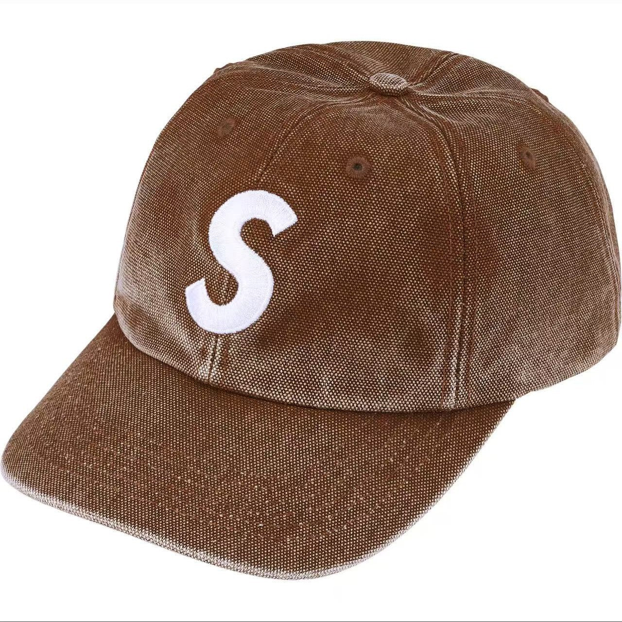 Supreme Washed Brown "S" Logo 6-Panel Dad Hat