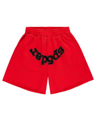 Sp5der OG Web Studded Sweatshorts Red