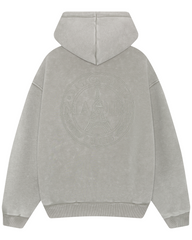 Magiri Embroidered Acid Wash Hoodie in Washed Oatmeal