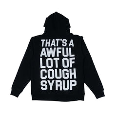 Awful Lot of Cough Syrup Spell Out Black White Hoodie
