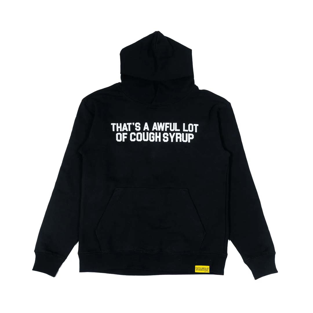 Awful Lot of Cough Syrup Spell Out Black White Hoodie