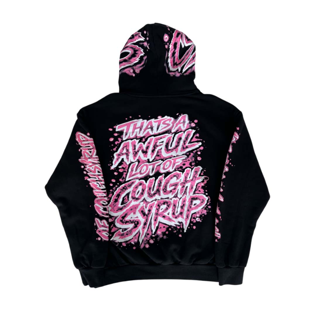 Awful Lot of Cough Syrup Valentines Black Hoodie