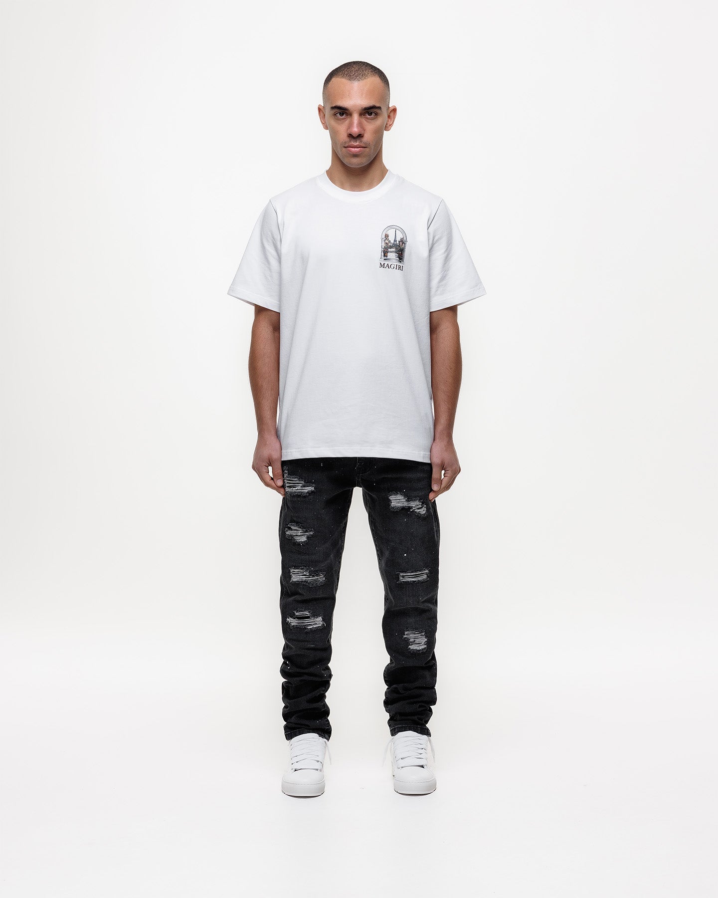 Magiri Noir Ripped Slim Jeans in Black