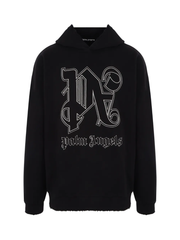 Palm Angels Monogram Statement Logo Black Hoodie