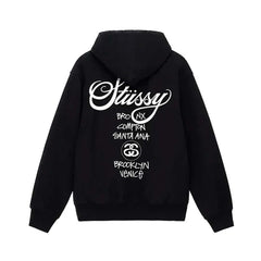 Stussy World Tour Hoodie Black
