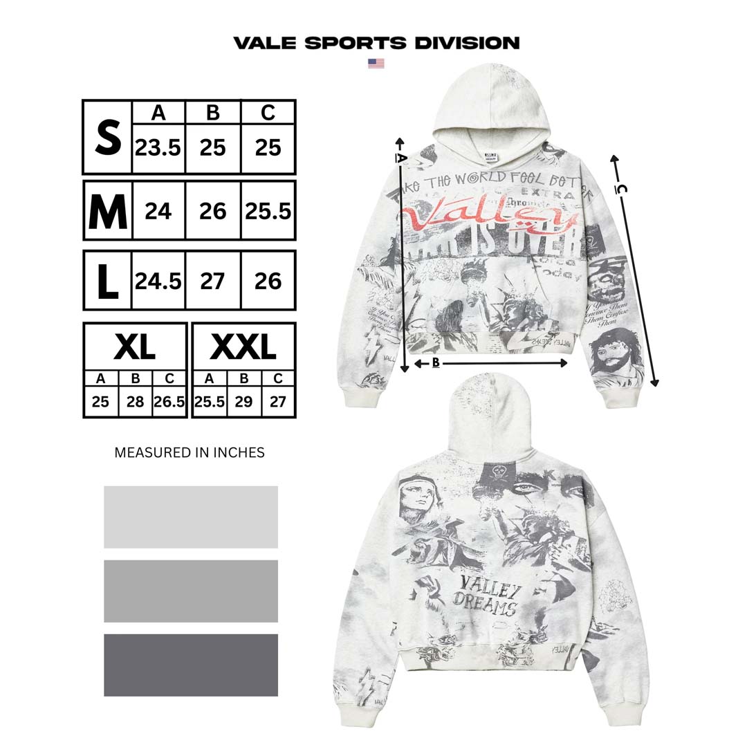 Vale Forever Mural Pullover Hoodie Grey