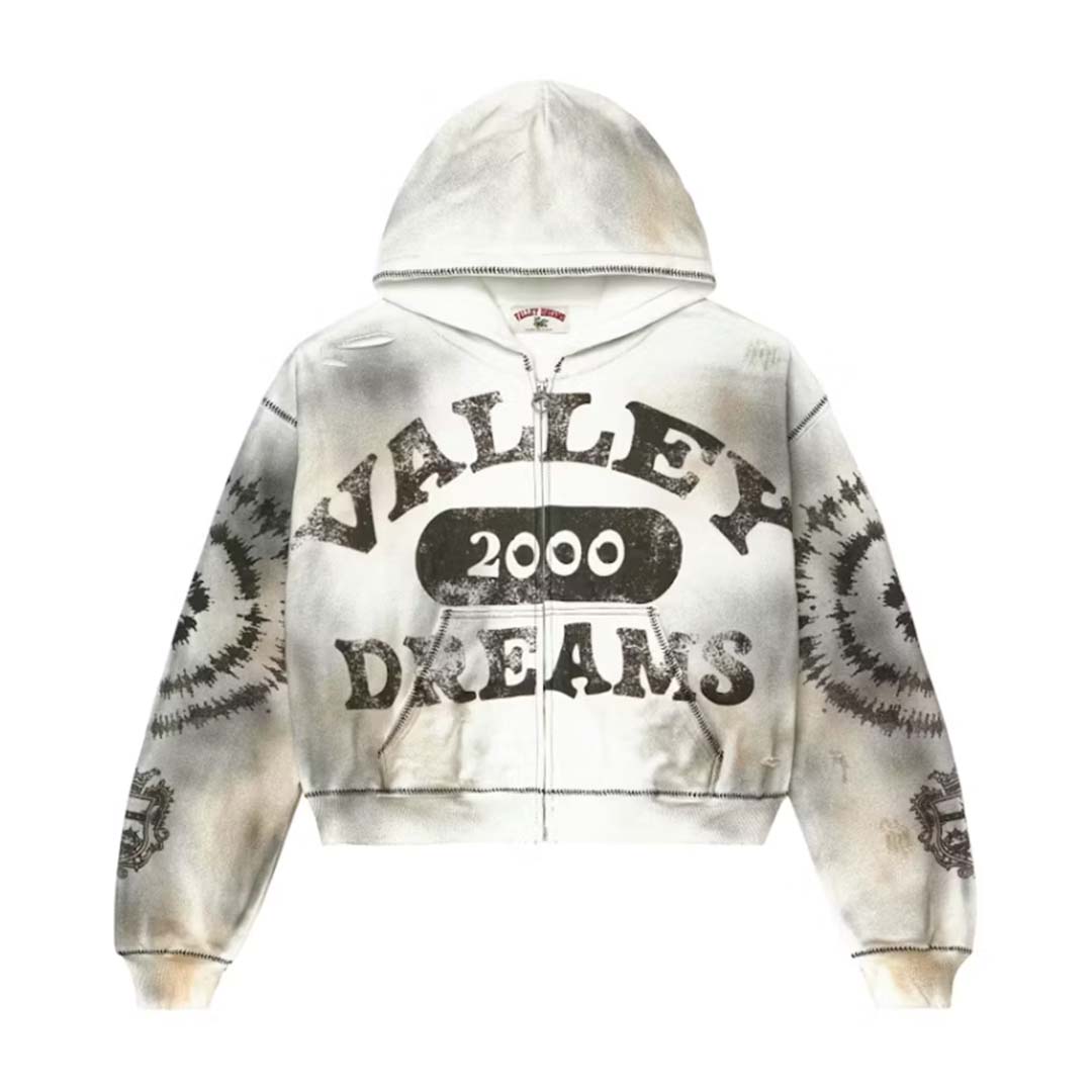 Vale Forever Spiral Zip Up Hoodie Ash Grey