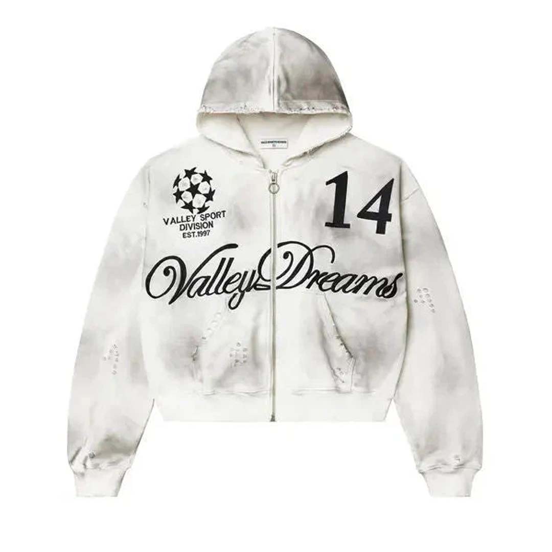 Vale Forever White Black Oreo Zip Up Hoodie