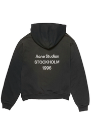 Acne Studios Stockholm Logo Hoodie in Washed Black